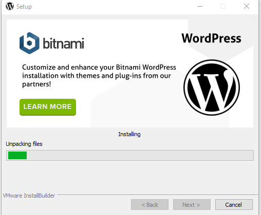 Bitnami wordpress installation